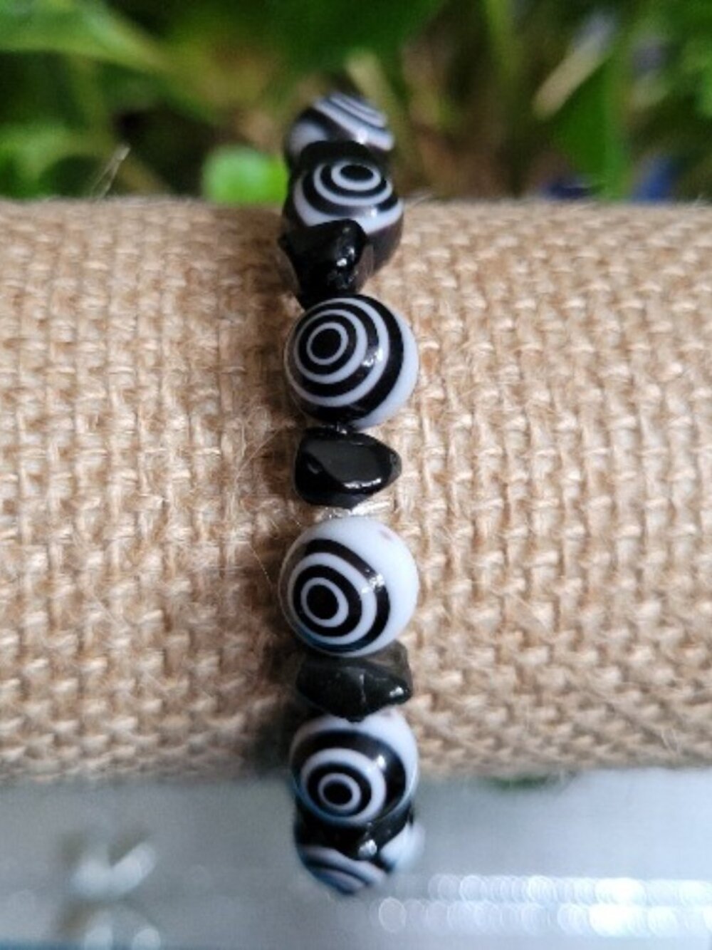Eye Catching Black White Clear and Turquoise Wrist Wraps